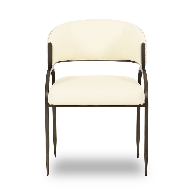 Tatum Cream Vegan Leather 2-Tone Dining Chair