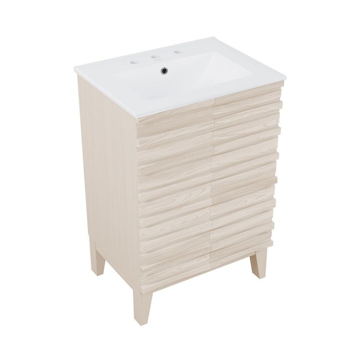 Cascade 24 in. Bathroom Vanity with 3-Hole Ceramic Sink Top