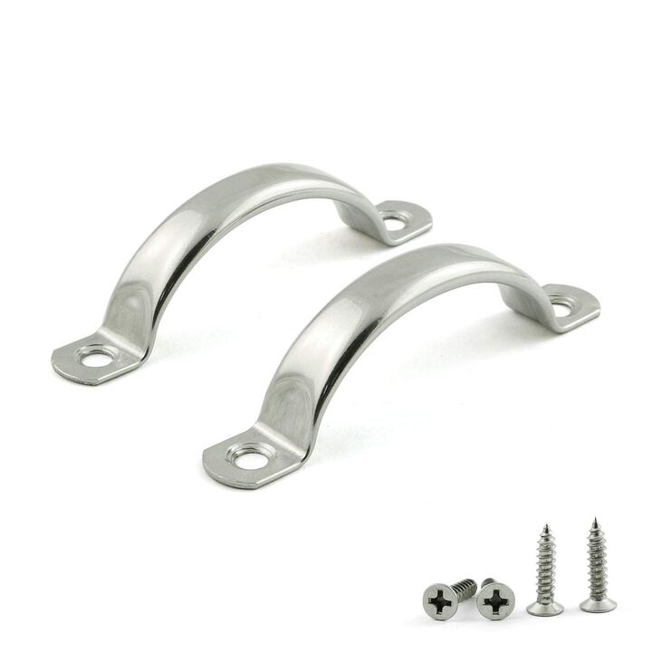 PZRT 2pcs 78mm Stainless Steel Door Handle Cabinet Drawer Hardware Solid Handles Pulls