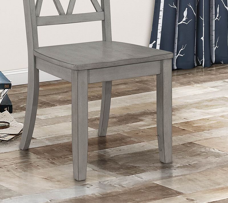 Streamdale Transitional Gray Side Chairs Set, Double-X Design
