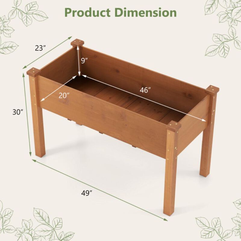 Hivvago Raised Garden Bed with Legs and Drainage Holes for Backyard