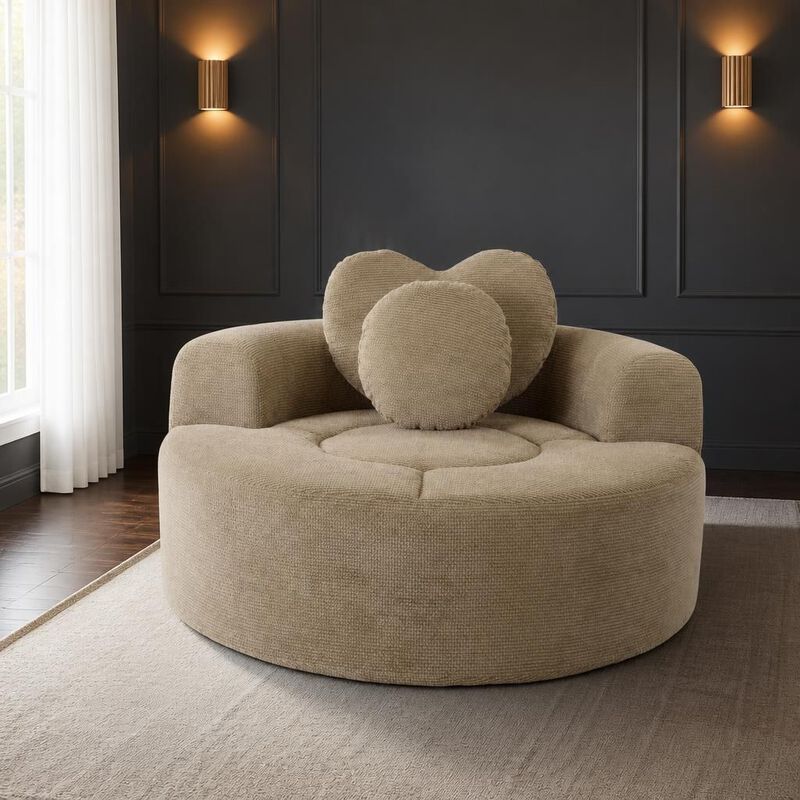 GOODSILO Multi-functional Round Memory Foam Sectional Convertible Sofa Bed Cloud Couch for Small Living Spaces, Apartments and Offices image number 2