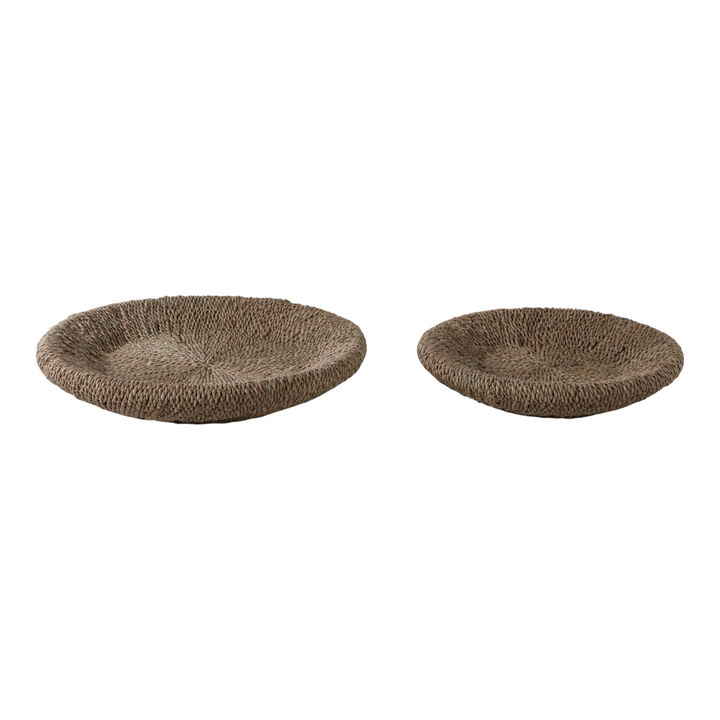S/2 16/20" Woven Pandan Trays, Natural