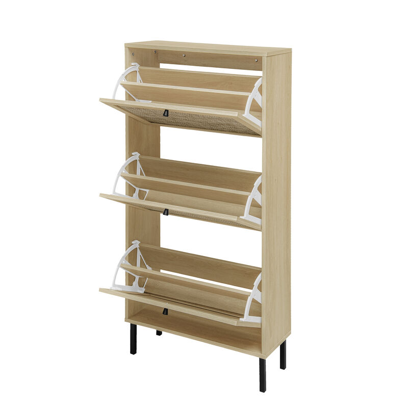 Narrow Freestanding Tipping Shoe Storage Cabinet image number 3