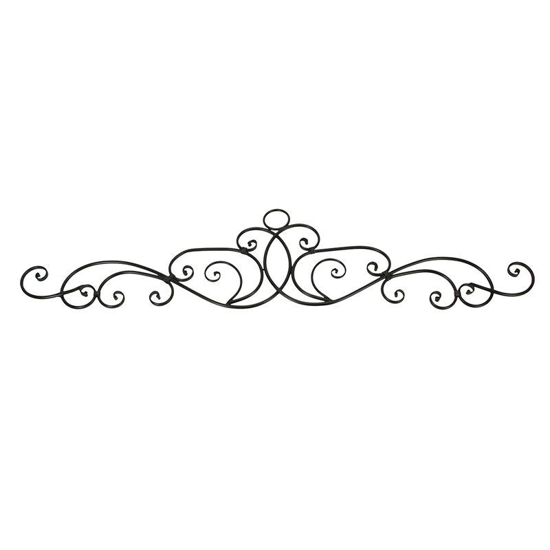 Antique Bronze Metal Elegant Scrolls Wall Pediment Set of 2 image number 3