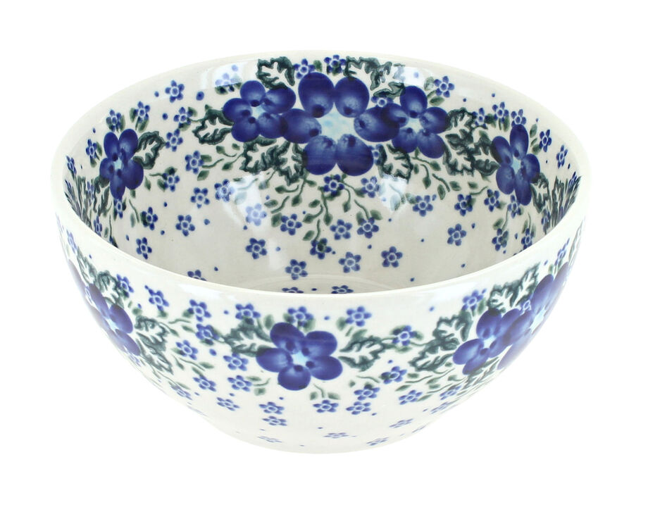 Blue Rose Polish Pottery Fairy Meadow Cereal/Soup Bowl