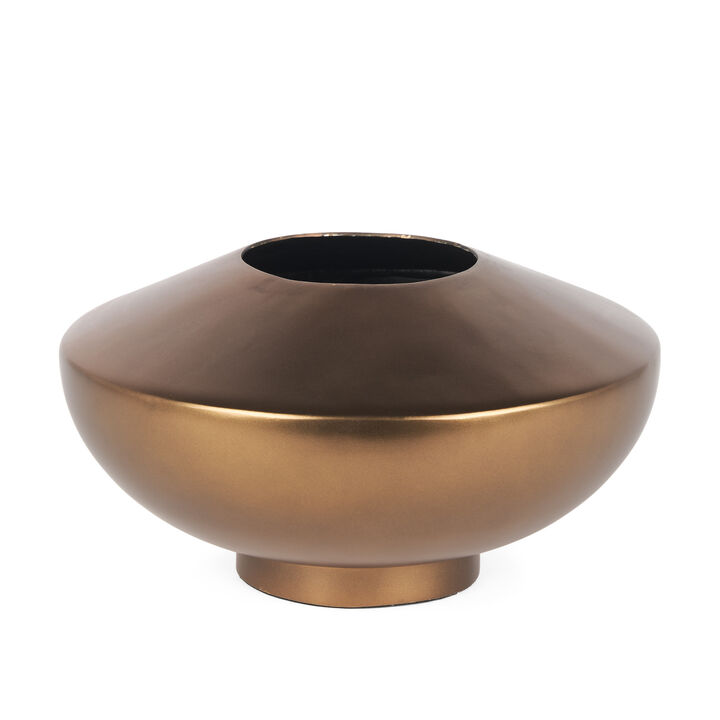 HomeRoots 6" Antiqued Bronze Metal Table Vase
