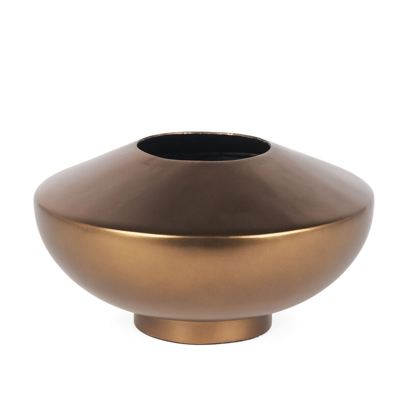 HomeRoots 6" Antiqued Bronze Metal Table Vase image number 0