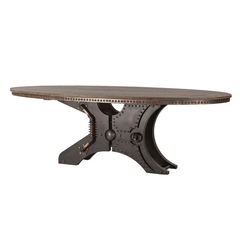 World Interiors Sterling Height Adjustable Barstool in Natural Cowhide