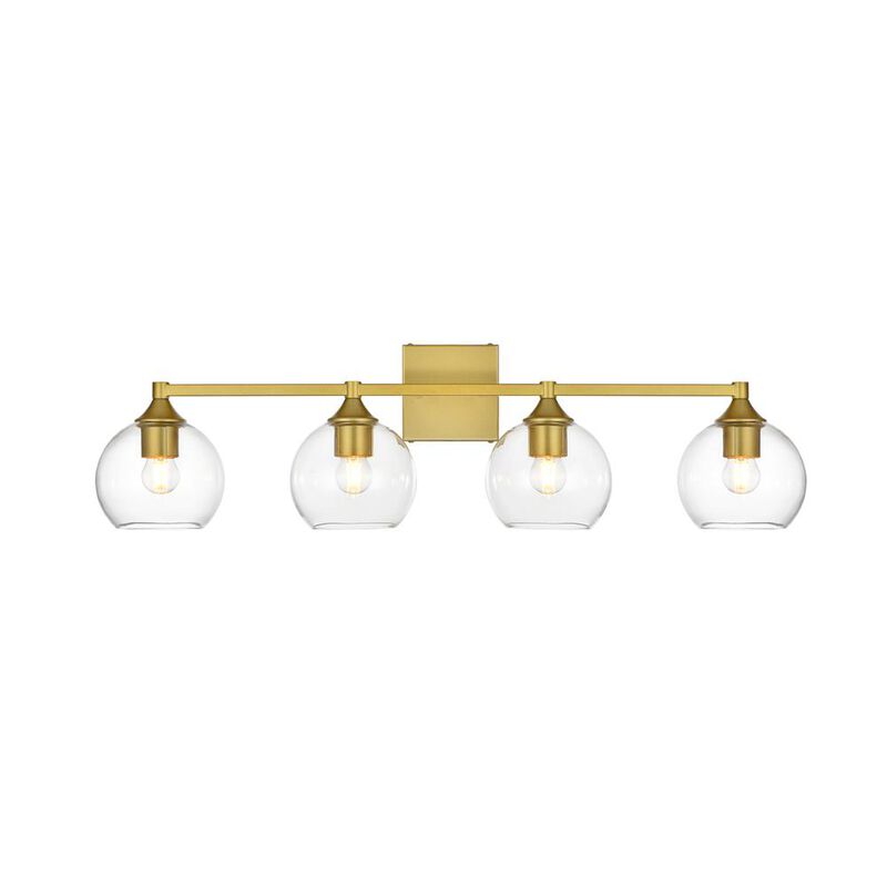 Living District Foster 4 light Brass and Clear Bath Sconce