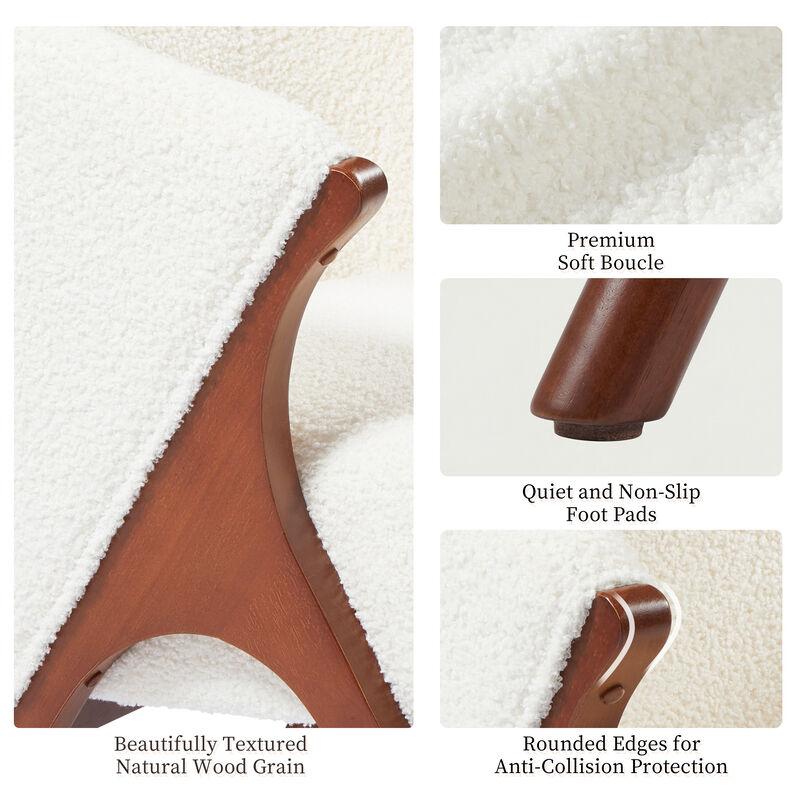 Merax Solid Wood A-Frame Armchair with Wrap-Around Backrest & Thick Cushion image number 6