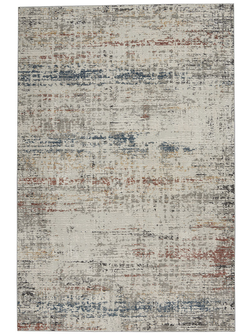 Rustic Textures RUS14 Light Gray/Multicolor 3'11" x 5'11" Rug