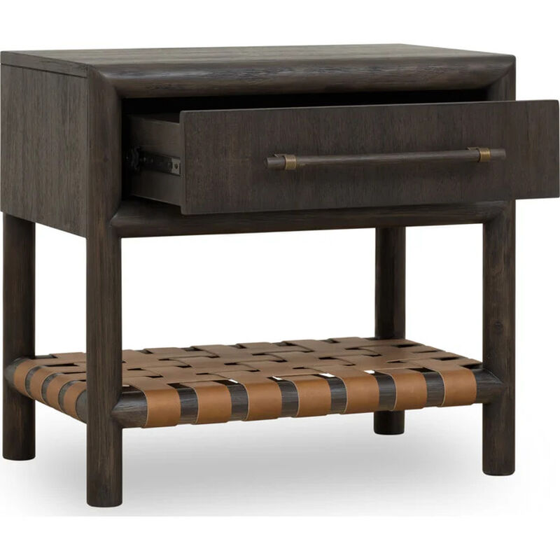 Dorsey One Drawer USB-charging Nightstand in Basalt Grey image number 3
