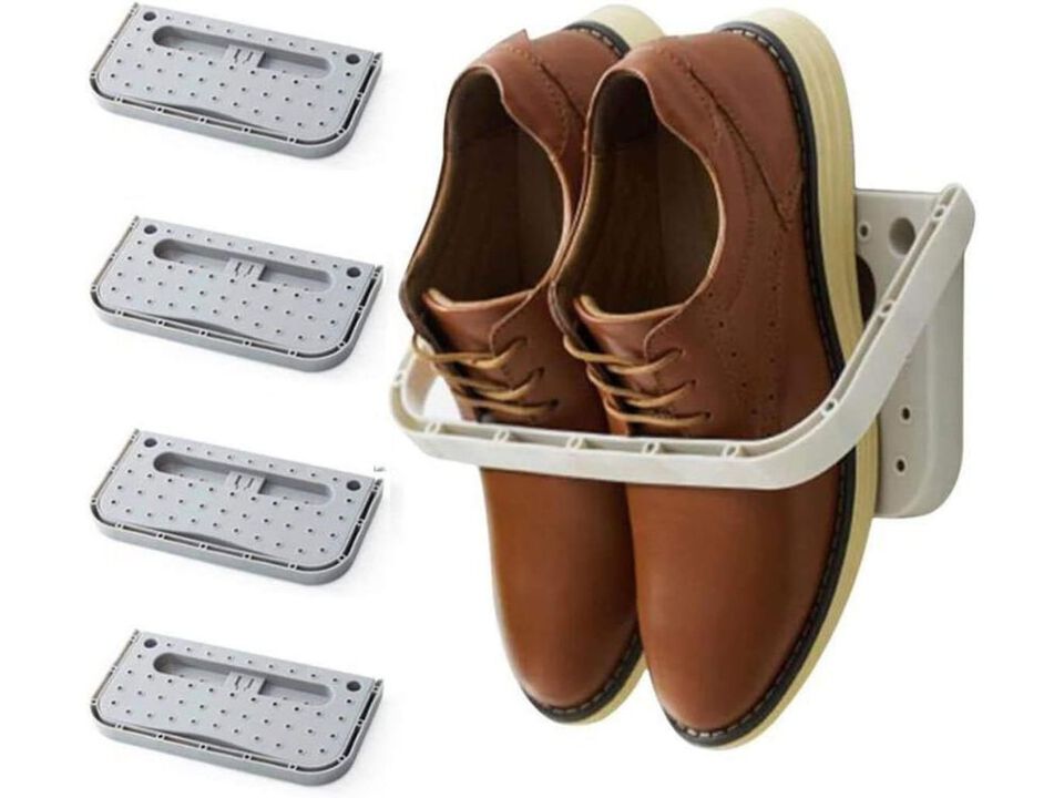 Shoe Organizer 4 Pack Hanging Plastic Rack Wall Mount Creative