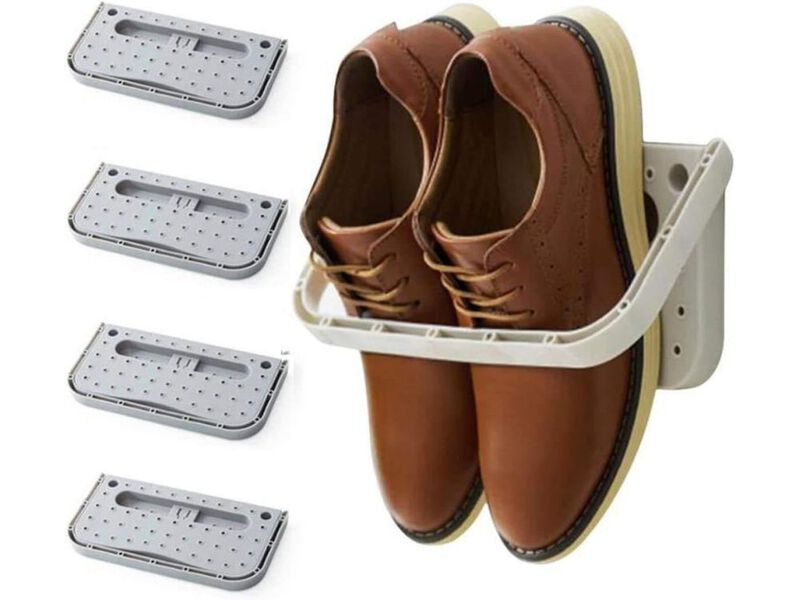 Shoe Organizer 4 Pack Hanging Plastic Rack Wall Mount Creative image number 0