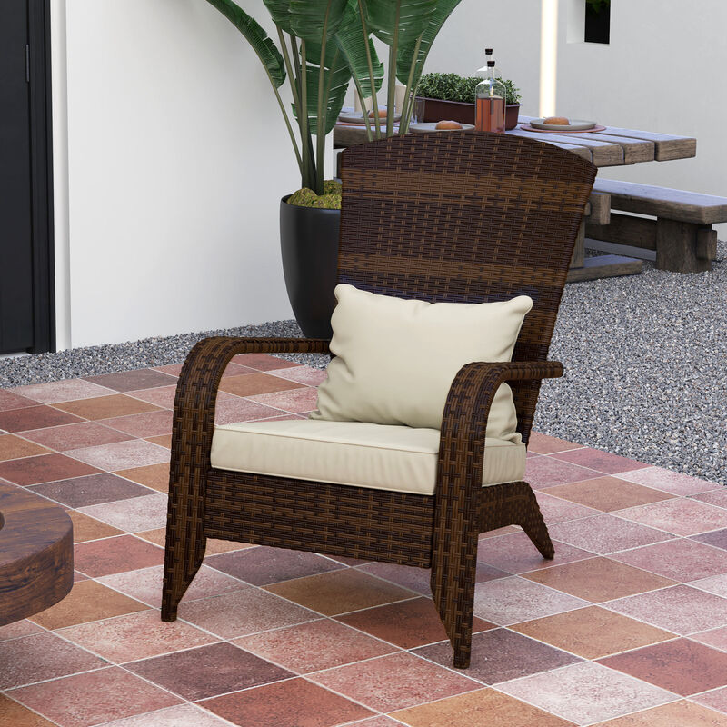 Hivvago Patio Adirondack Chair with Cushions and Curved Back image number 7