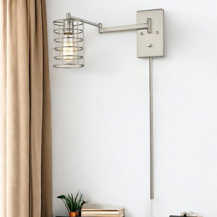 Hivvago Industrial Silver Metal Wall Sconce