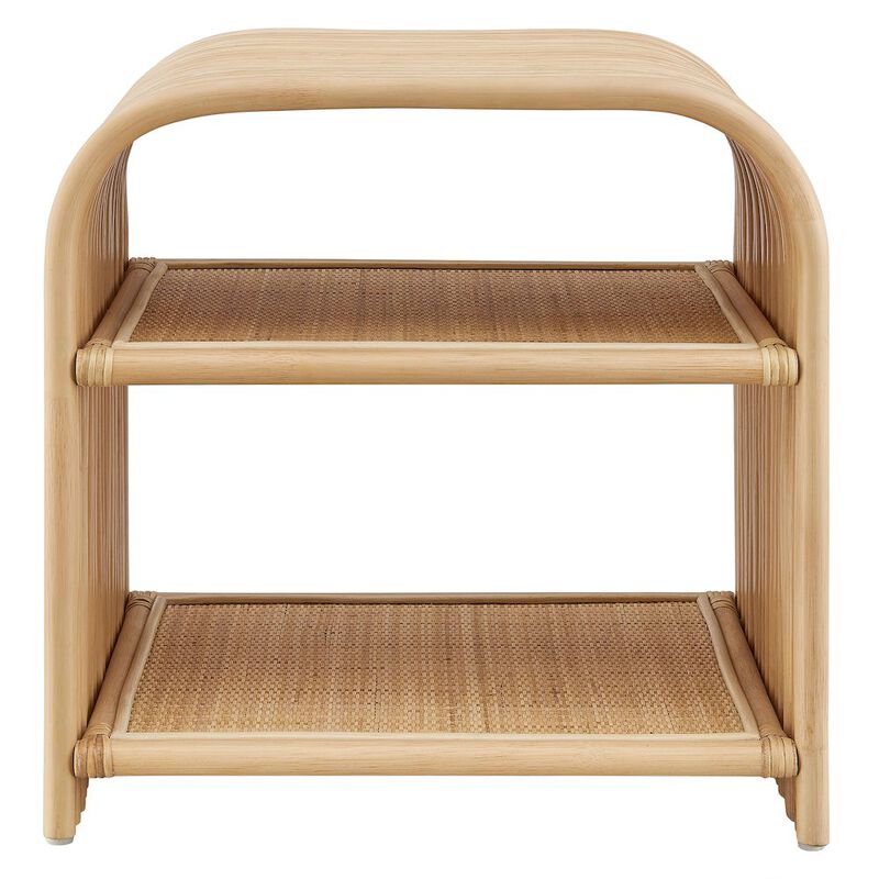 Eve Curved Natural Rattan Side Table image number 4