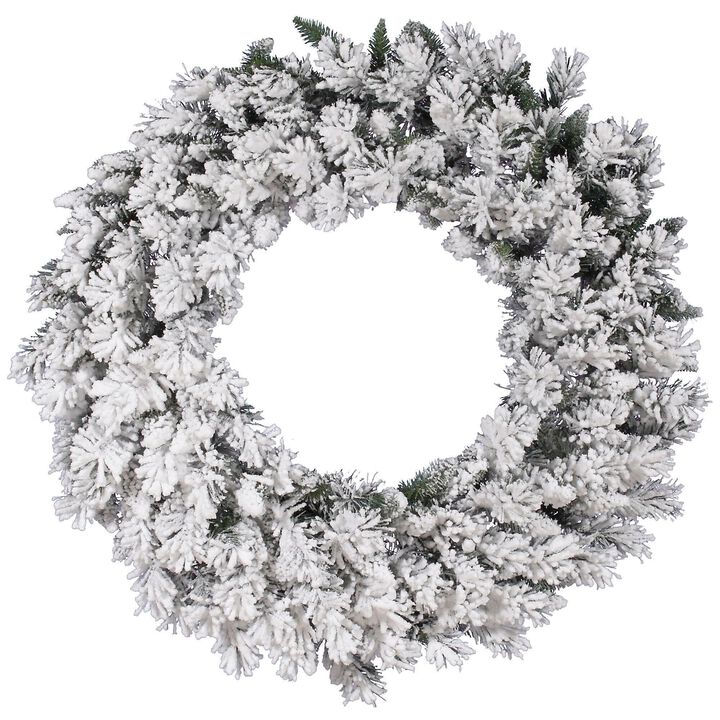 Vickerman 48" Flocked Snow Ridge Artificial Christmas Wreath Unlit