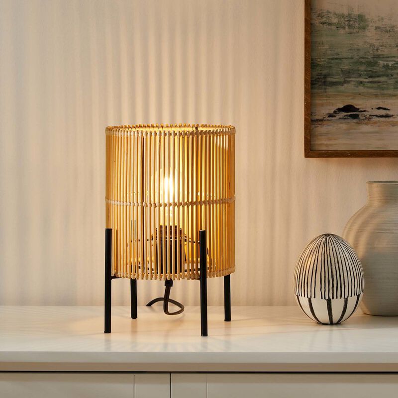 Modway Casen 1-Light Modern Bamboo/Metal Table Lamp in Natural image number 9