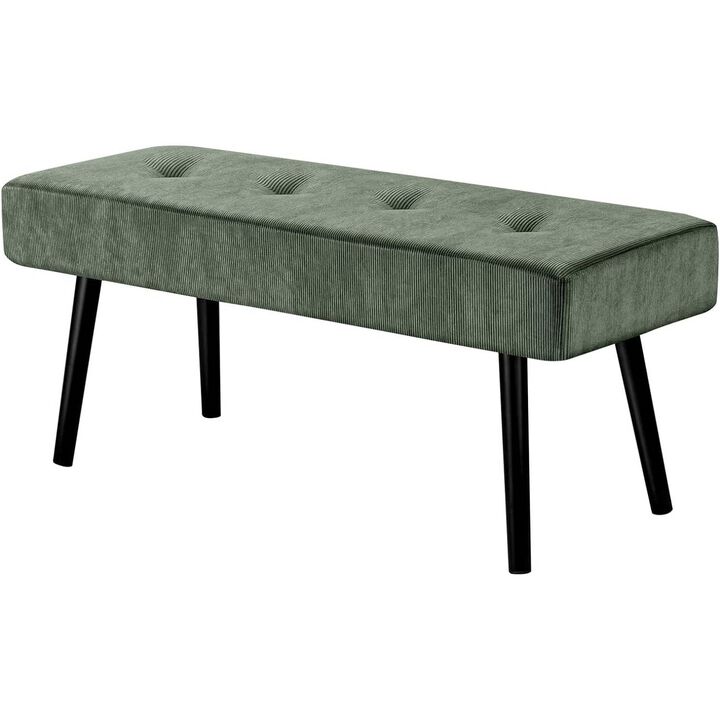 Mid-Century Corduroy Upholstered End-of-Bed Bench &ndash; Stylish Bedroom Accent
