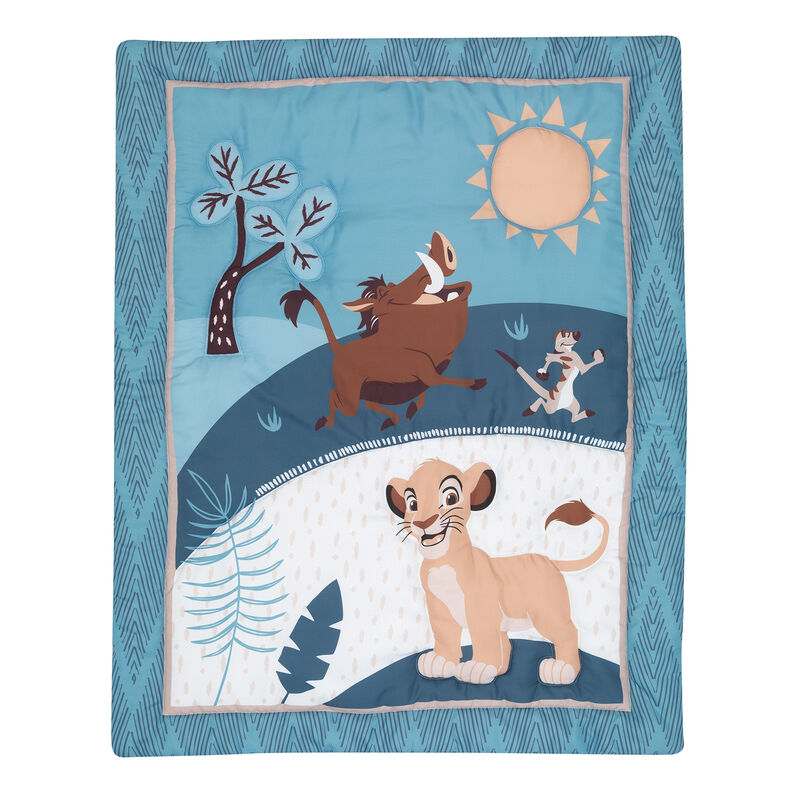 Lambs & Ivy Disney Baby Lion King Adventure Blue 3-Piece Mini Crib Bedding Set