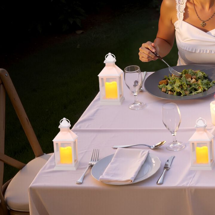 12 Pack LED Candle Lanterns Flameless Hanging Decor with Glass Holder