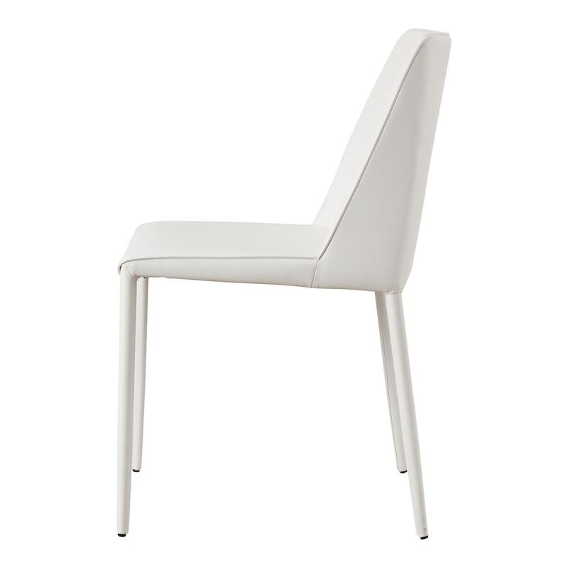 Moe's Home Collection NORA PU DINING CHAIR WHITE-SET OF TWO