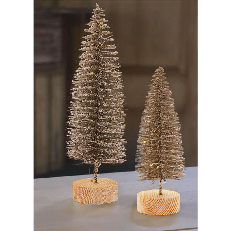 Set of 4 LED Lighted Trees for Festive Holiday D&eacute;cor & Warm Ambient Lighting