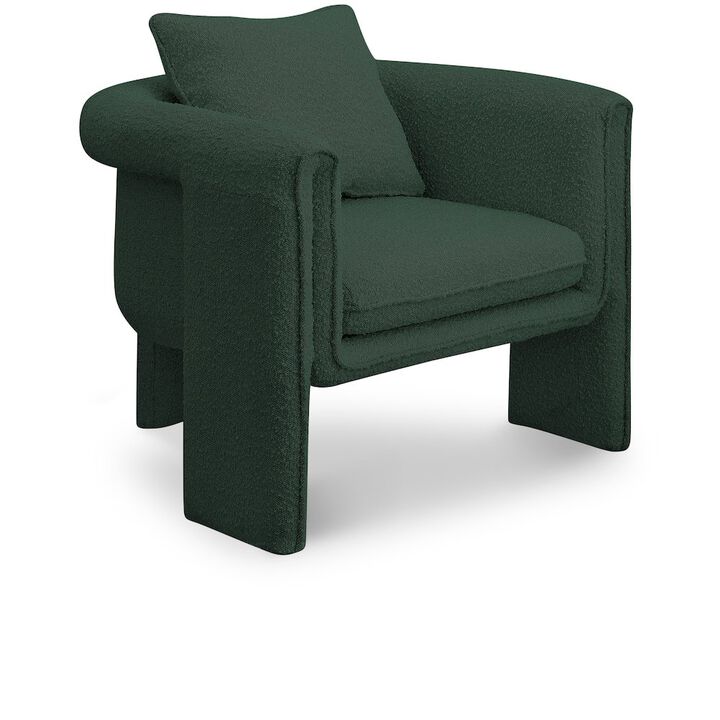 Meridian Furniture Stylus Green Boucle Fabric Accent Chair