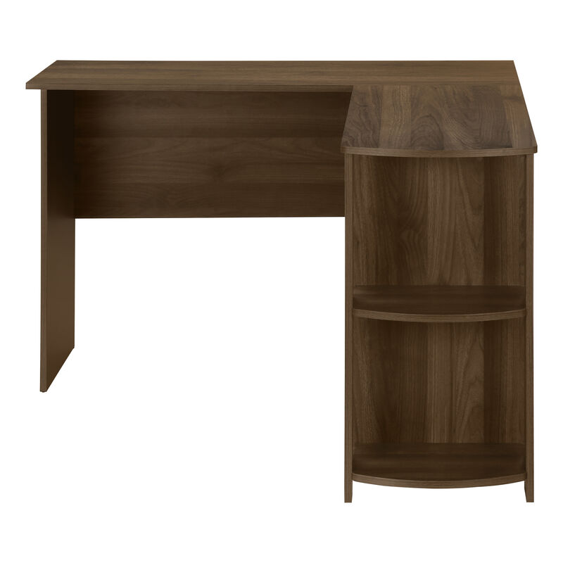Monarch Specialties I 7721 Computer Desk, Home Office, Corner, Storage Shelves, 48"L, L Shape, Work, Laptop, Laminate, Brown, Contemporary, Modern