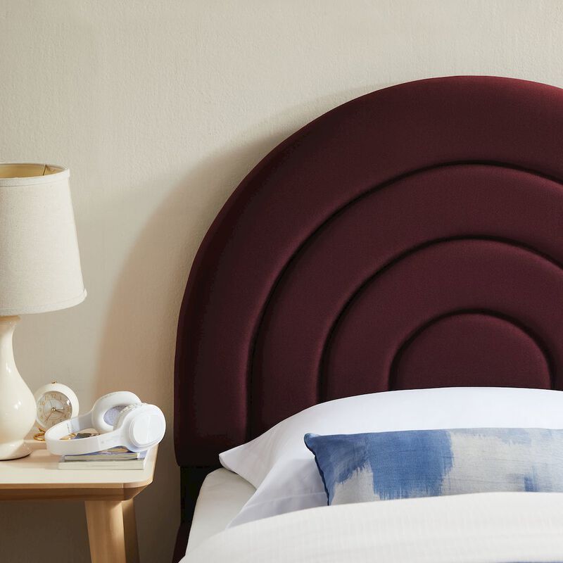 Solana Arched Performance Velvet Twin Platform Bed image number 8