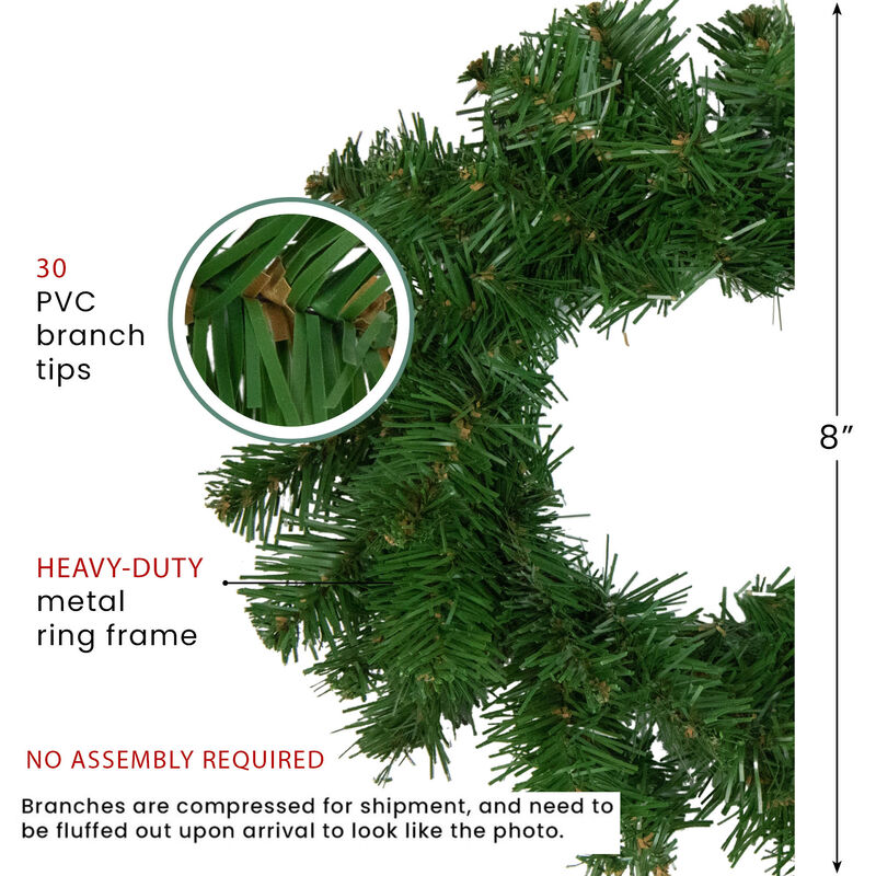 Deluxe Dorchester Pine Artificial Christmas Wreath  8-Inch  Unlit image number 3