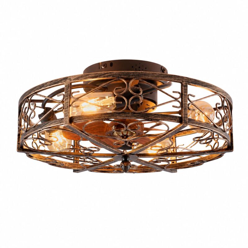 ELEMENT ACE Caged Ceiling Fan with Lights, Remote Control, Reversible DC Motor, Six Speeds and Timer for Indoor Rooms image number 0
