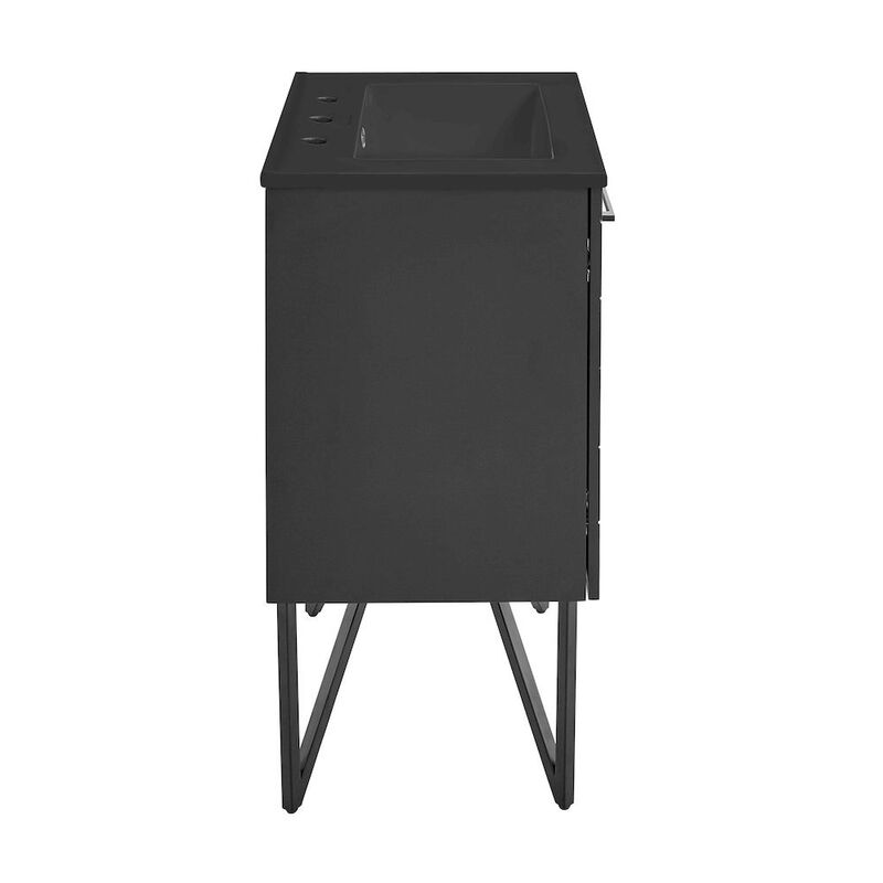 Annecy 24 in. Phantom Black Bathroom Vanity with 3-Hole Ceramic Sink Top image number 6