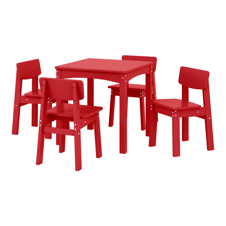WestinTrends Kids 5-Piece Modern HDPE Dining Table and Chairs Set