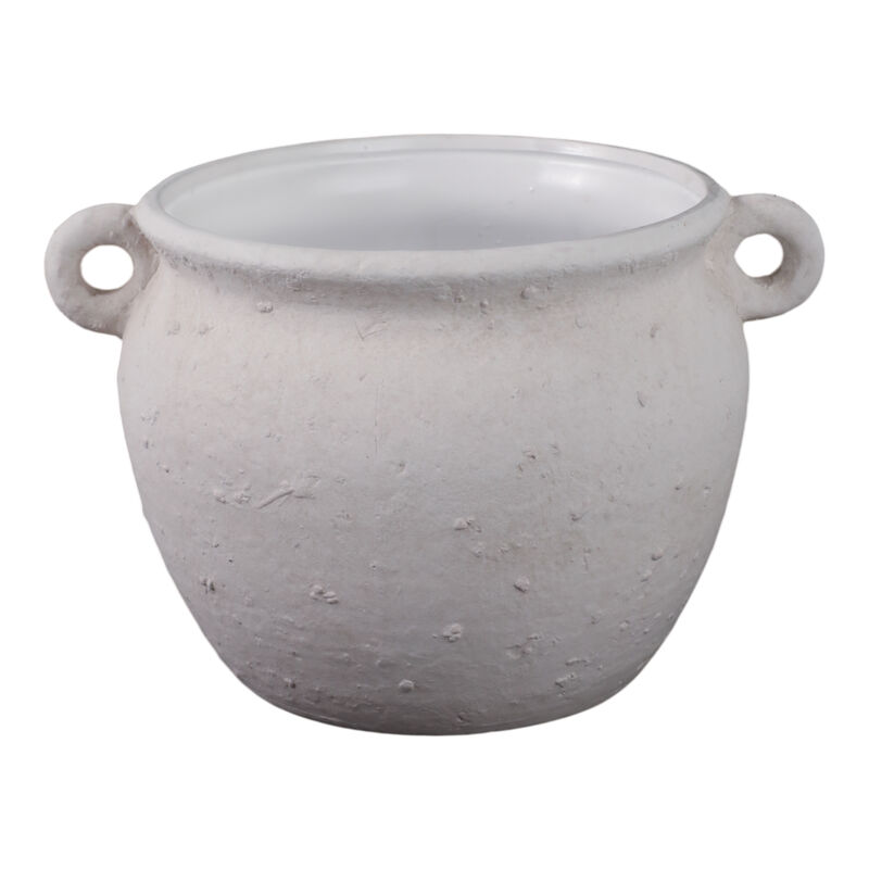 10" Textured Stoneware Jug Planter, White image number 0