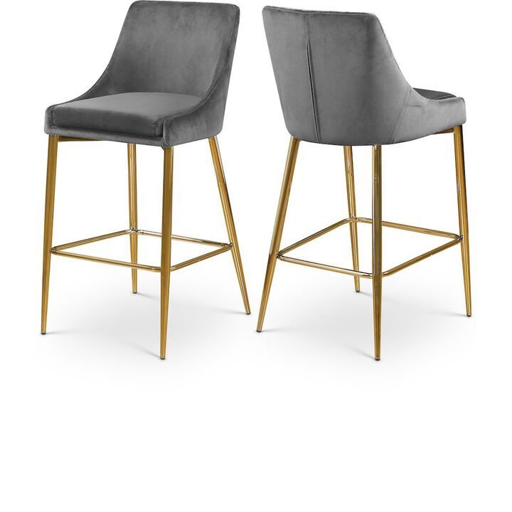 Meridian Furniture Karina Velvet Stool, Set of 2