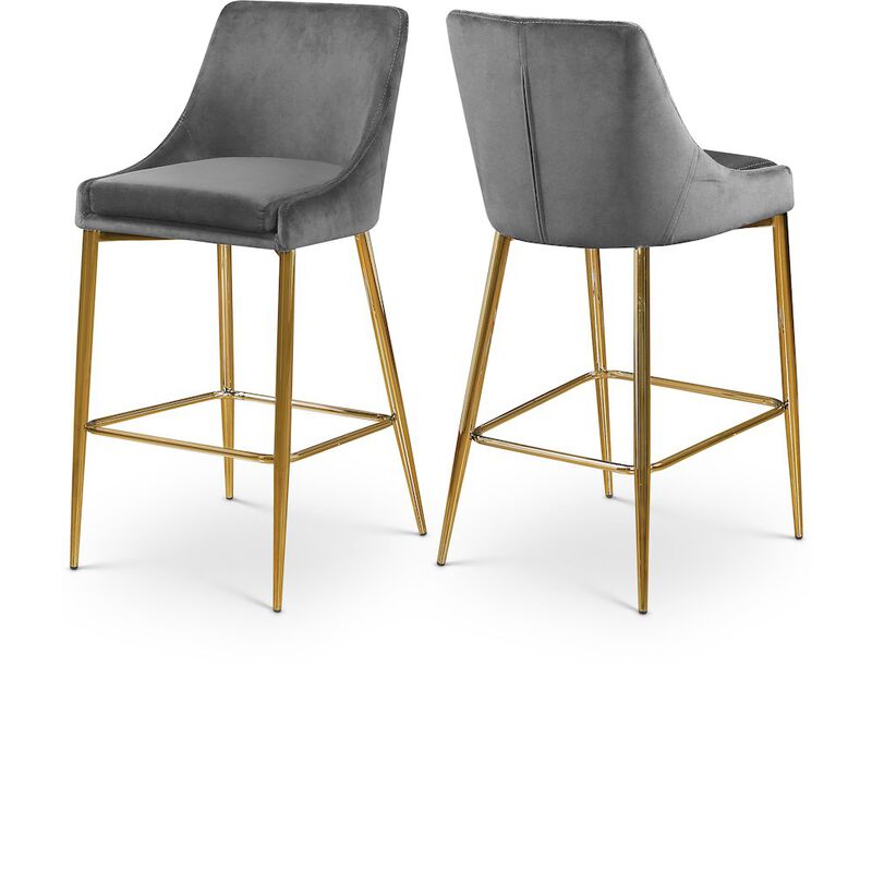 Meridian Furniture Karina Velvet Stool, Set of 2