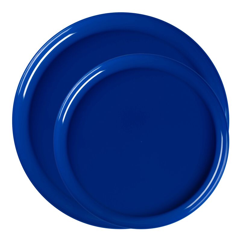 Light Blue Flat Round Plastic Dinnerware Value Set (40 Sets) image number 0
