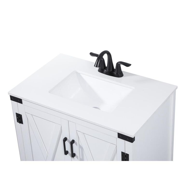 Elegant Kitchen and Bath 30 inch Single bathroom vanity in white