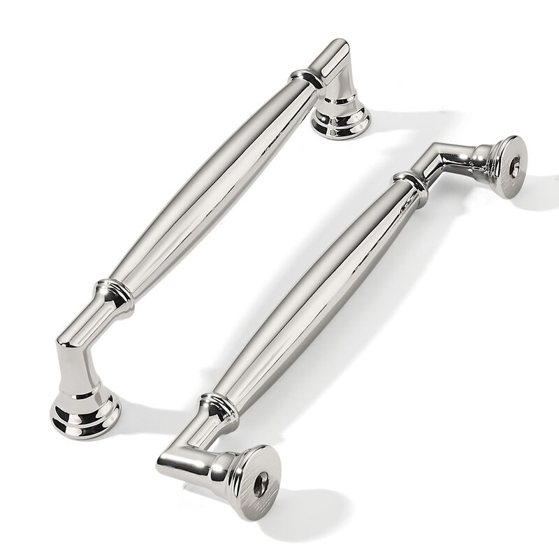 khtumeware 10 Pack 5 Inch(128mm) Polished Nickel Cabinet Pulls Heavy Duty Solid Cabinet Handles Kitchen Cabinet Hardware for Cup
