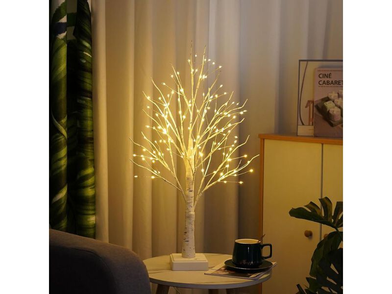 LED Birch Tree Table Lamp with Timer Fairy Light Decorative Lamp Warm White image number 1