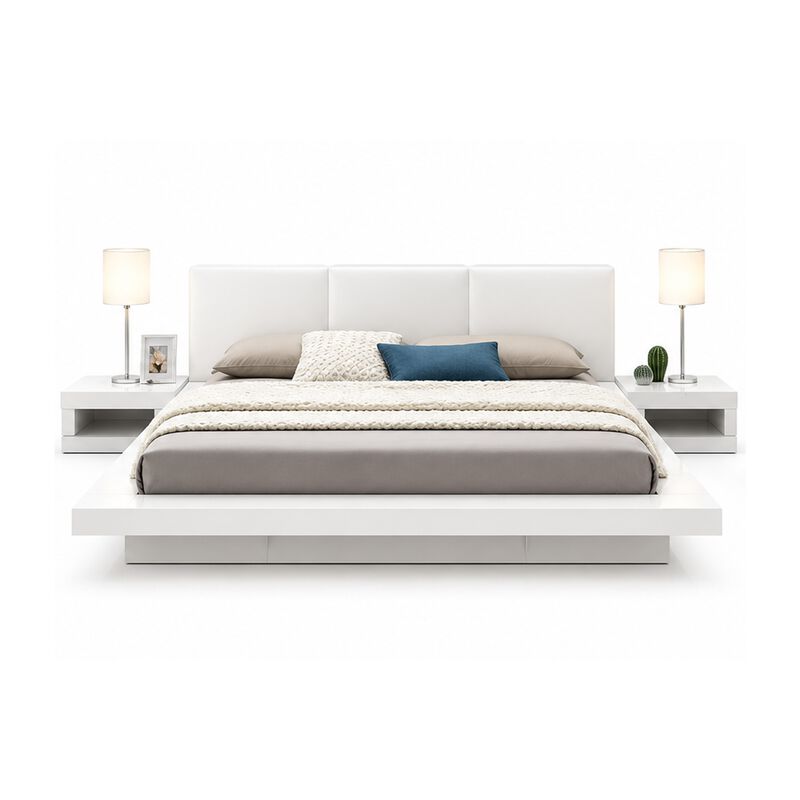 Estin 5pc Queen Bedroom Set, 2 Nightstands and Low Profile Bed, White image number 3
