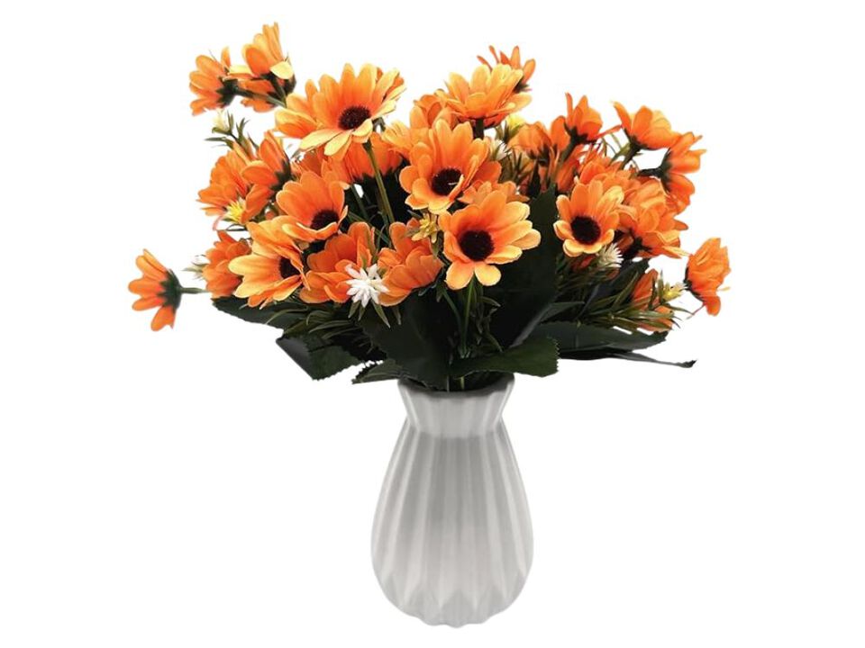 4 Bundle Orange Artificial Greenery Stems Window Box Decor