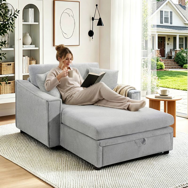 Bled Snowflake Velvet Chaise Sofa with Storage image number 1