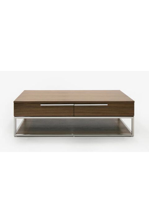 Walnut Veneer 2-Drawer Coffee Table | OROA Modern Heloise