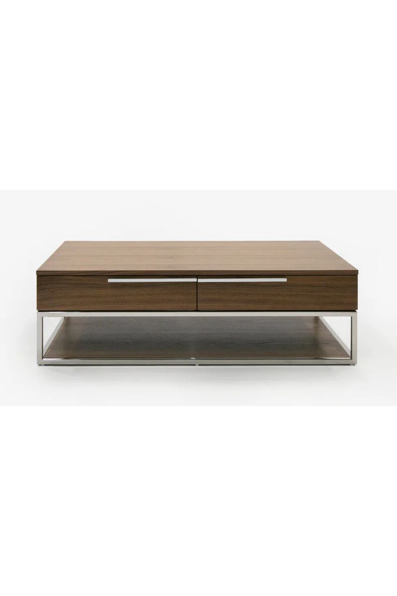 Walnut Veneer 2-Drawer Coffee Table | OROA Modern Heloise image number 0