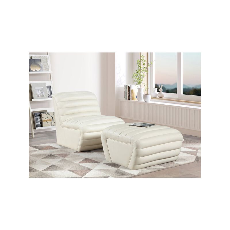 Meridian Furniture Vega Cream Vegan Leather Accent Chair
