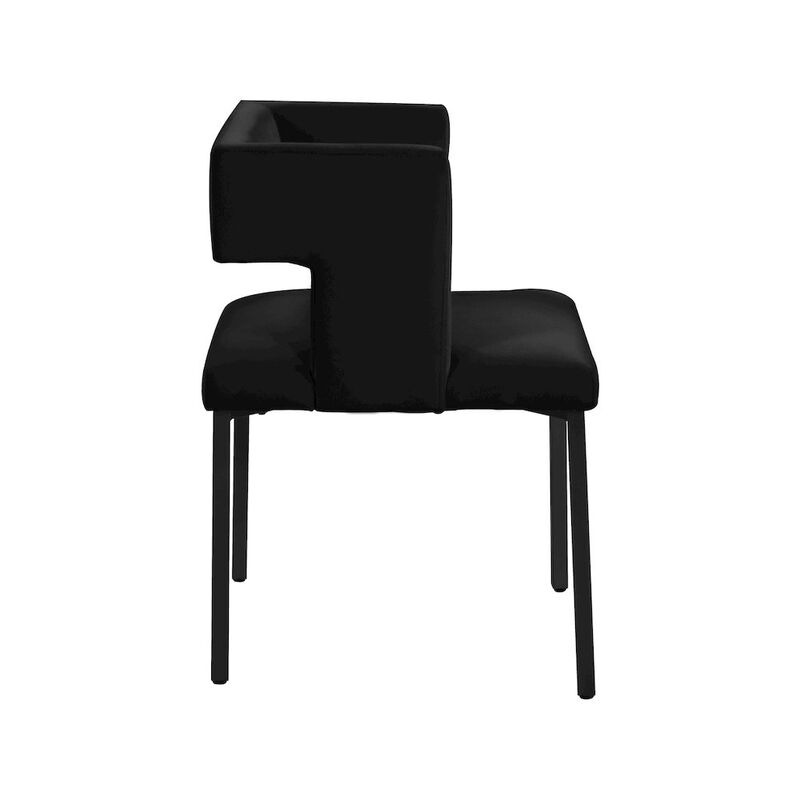 Meridian Furniture Caleb Black Velvet Dining Chair, Set of 2